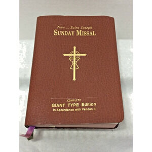 New Saint Joseph Sunday Missal Complete Giant Type Edition Vinyl Bound Brown